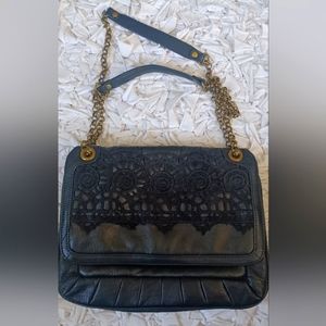 Isabella Fiore Black Leather Purse Pocket Book